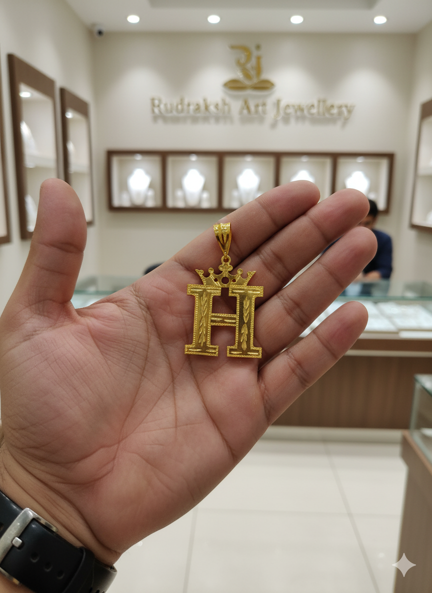 H Letter logo men's Fashion Pendant PD-223 – Rudraksh Art Jewellery