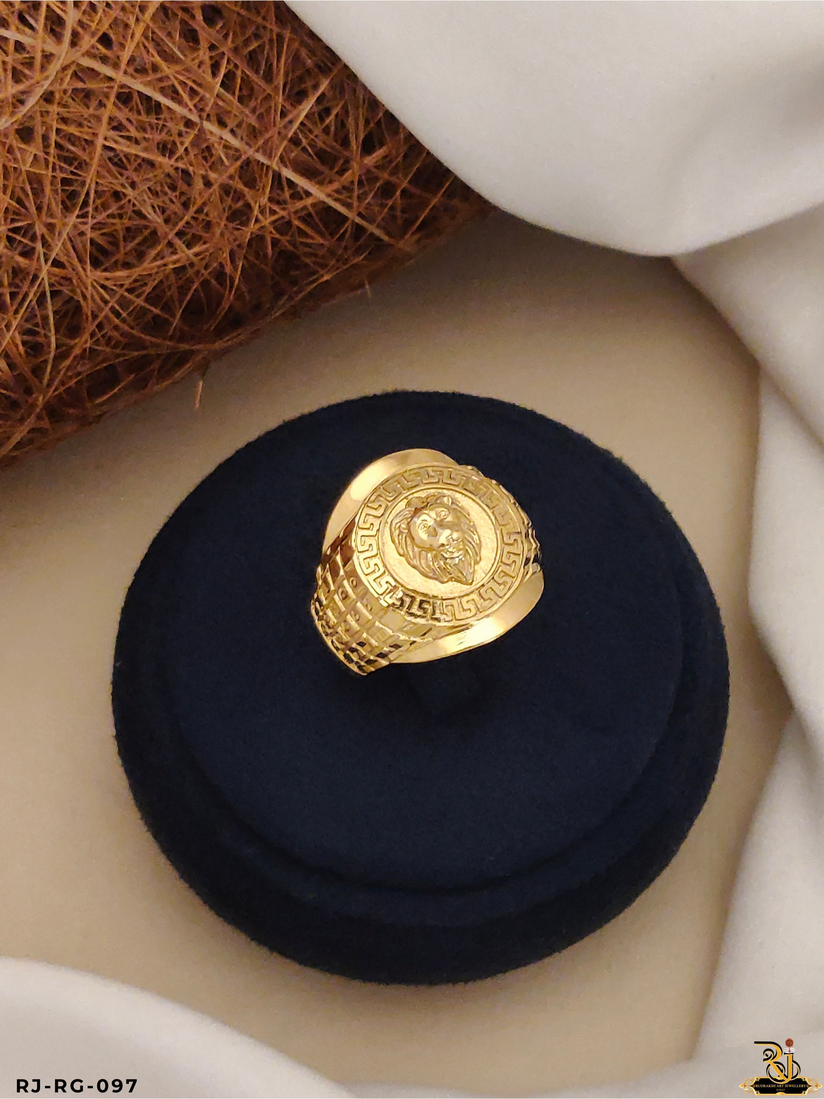 Vintage Lion Face Design Gold Plated Ring for Men's (Daily USE )RG-097