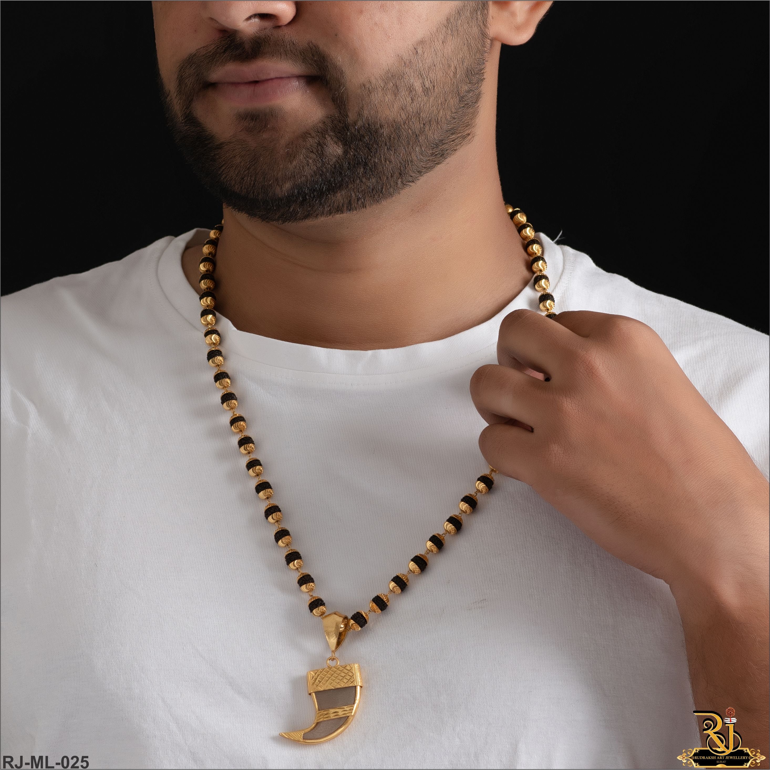 Superior 6mm rudraksh mala with one glory Artificial nail pendant