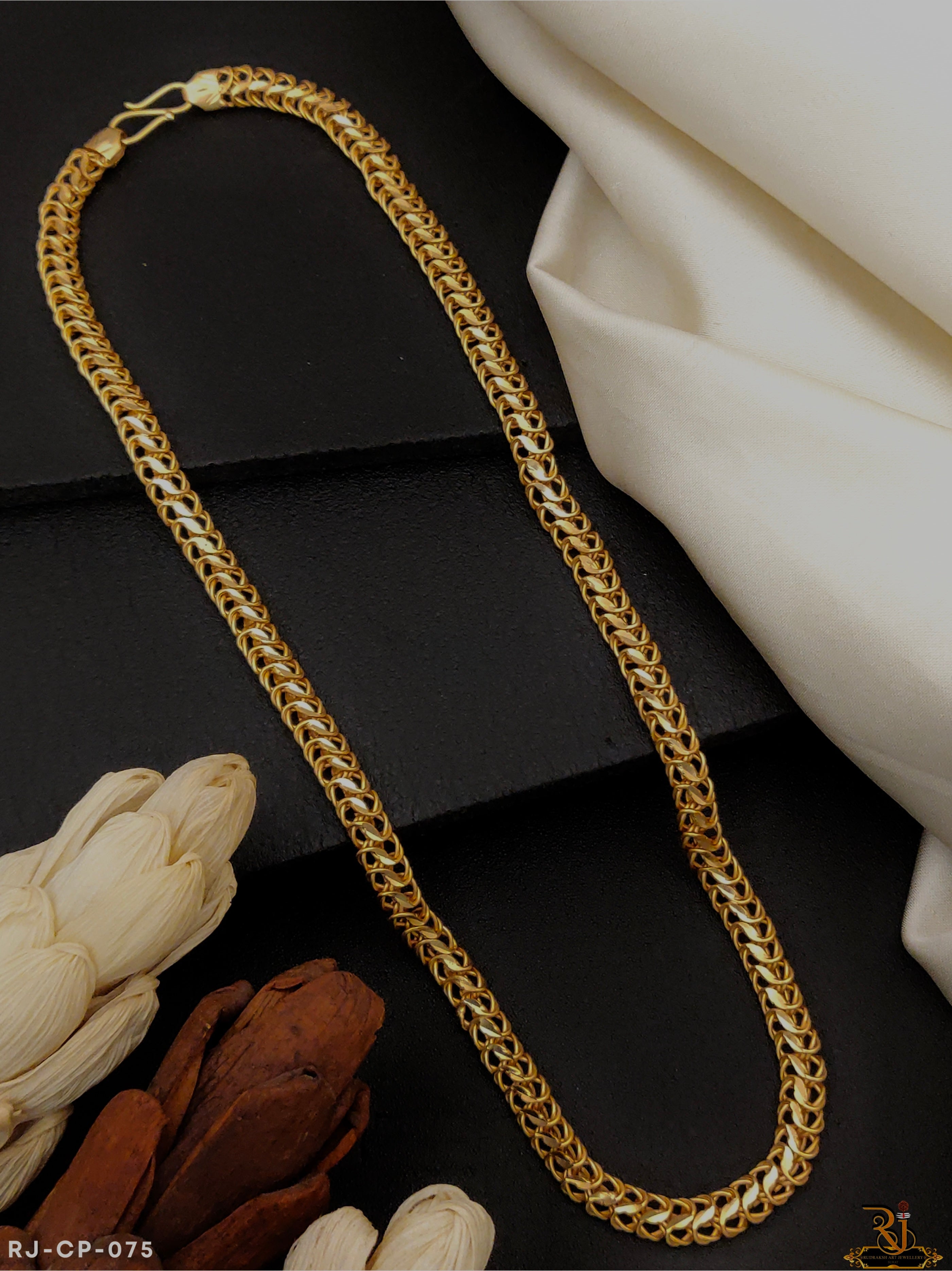 Classical Nice Work kankhajura Design Gold Pleted Micro Chain (Ch-075)