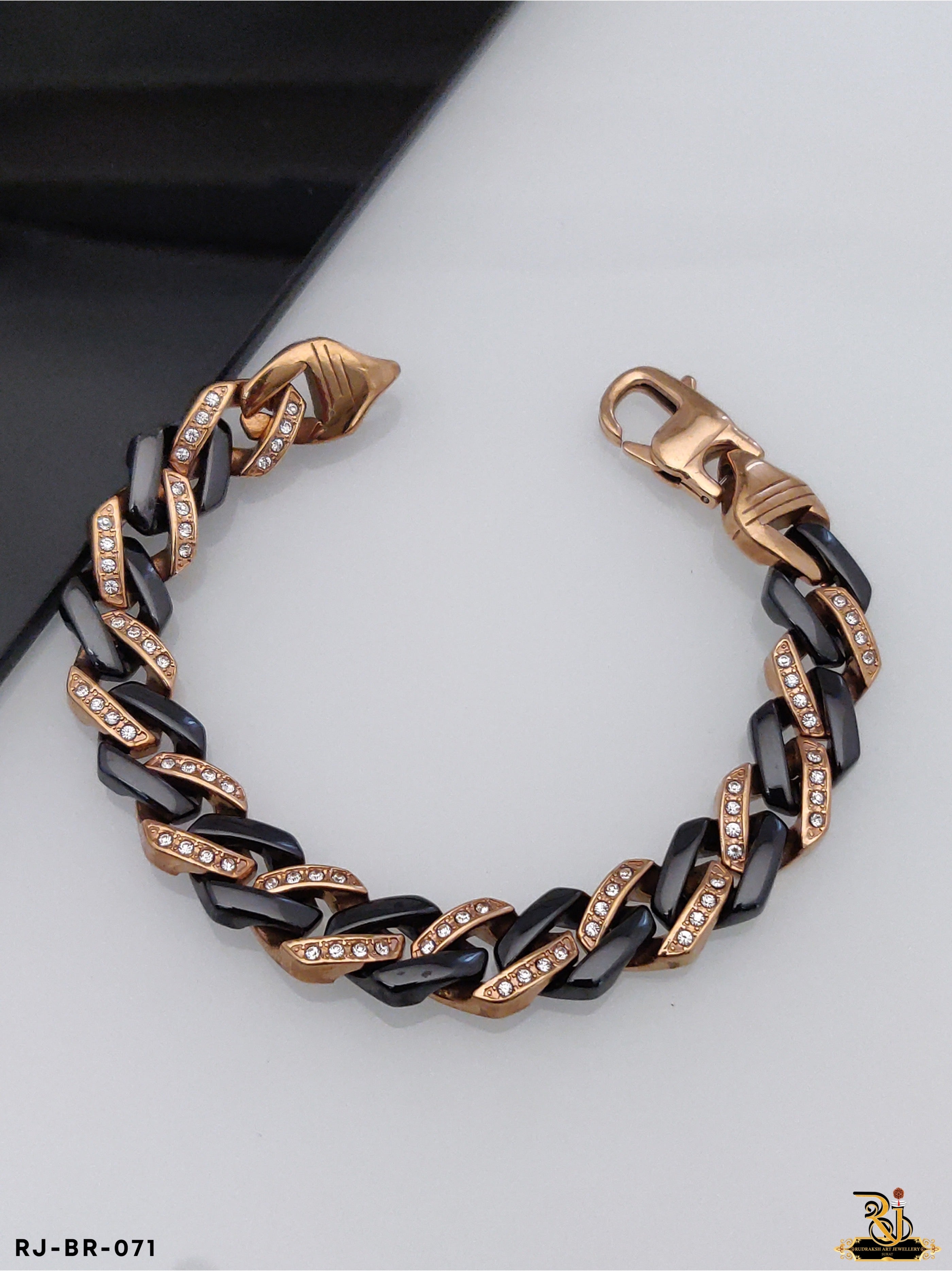 Mens black and rose clearance gold bracelet