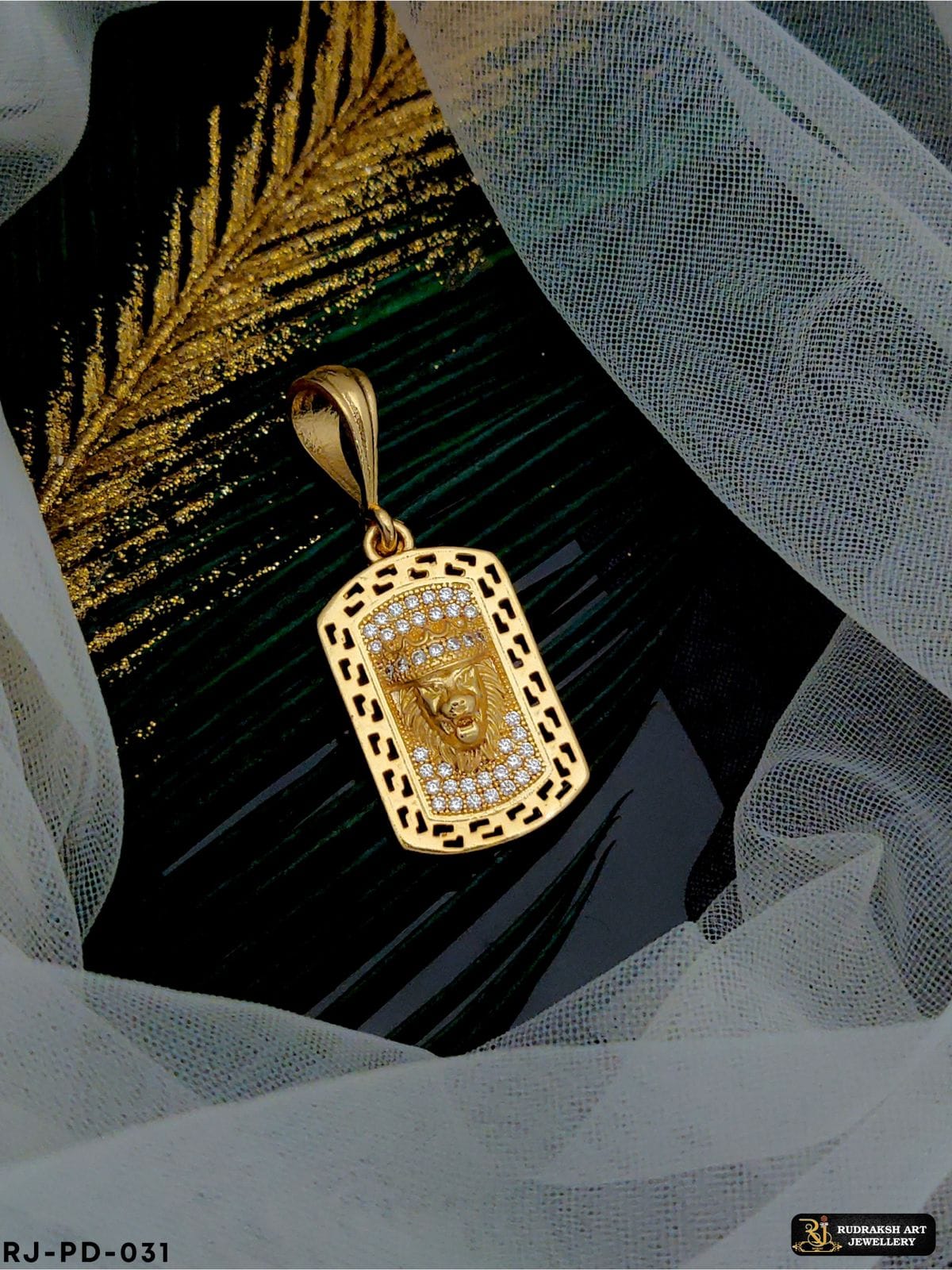 Gold and diamond lion on sale pendant