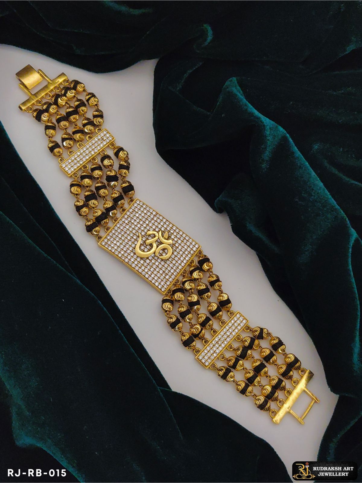 High Quality Line Rudraksh Om Bracelet for Men 01 RB-015