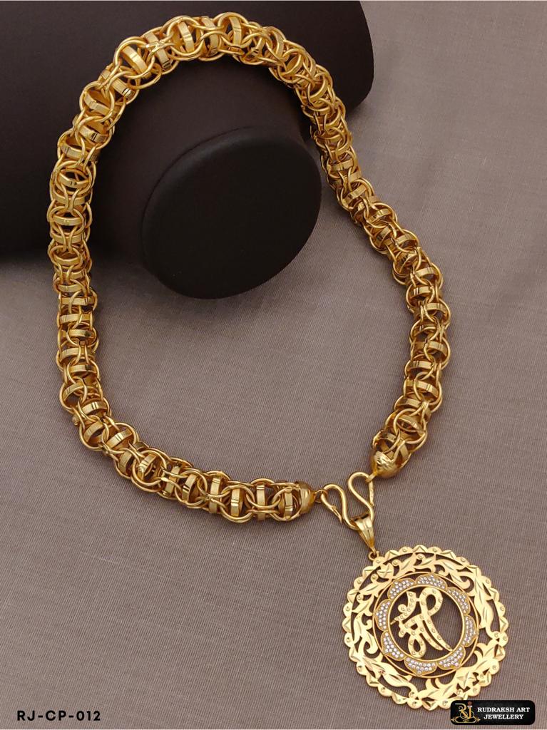 Stylish Gold Plated Chain with Maa Pendant CP-012 – Rudraksh Art