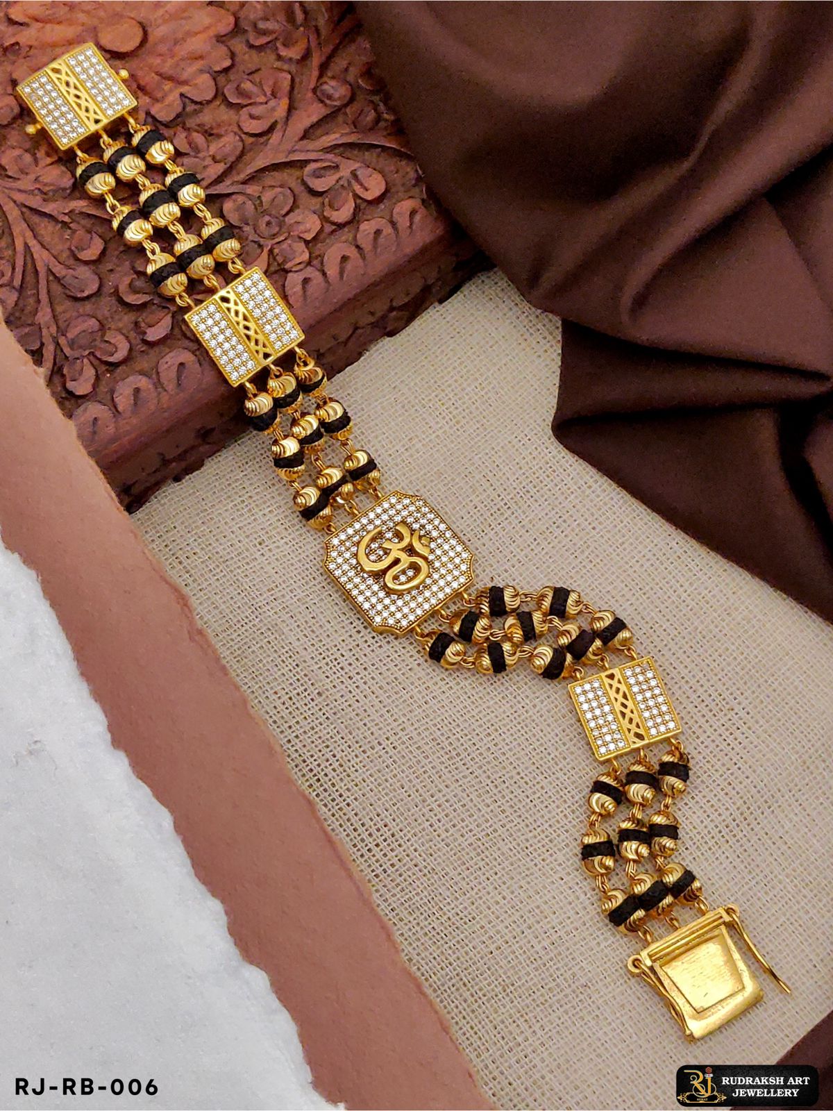 High Quality Line Rudraksh OM Bracelet-01 for Men RB-006