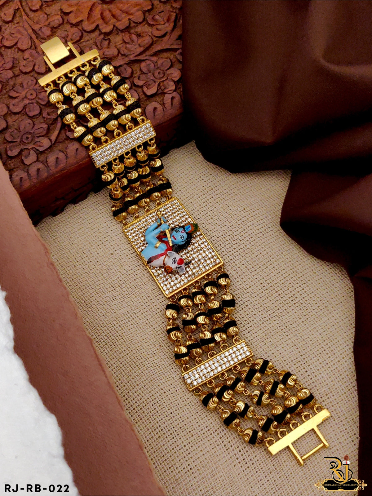 High Quality Line Krishna Rudraksh Bracelet for Men RB-022