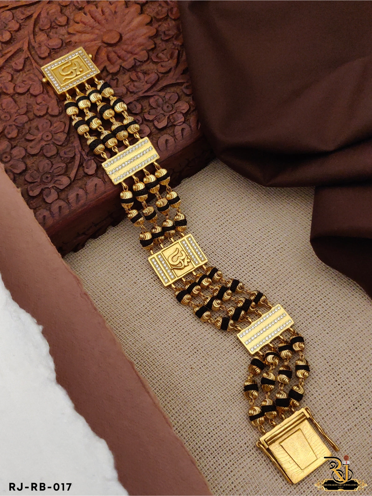 High Quality Line Rudraksh OM Bracelet-05 For Men RB-017