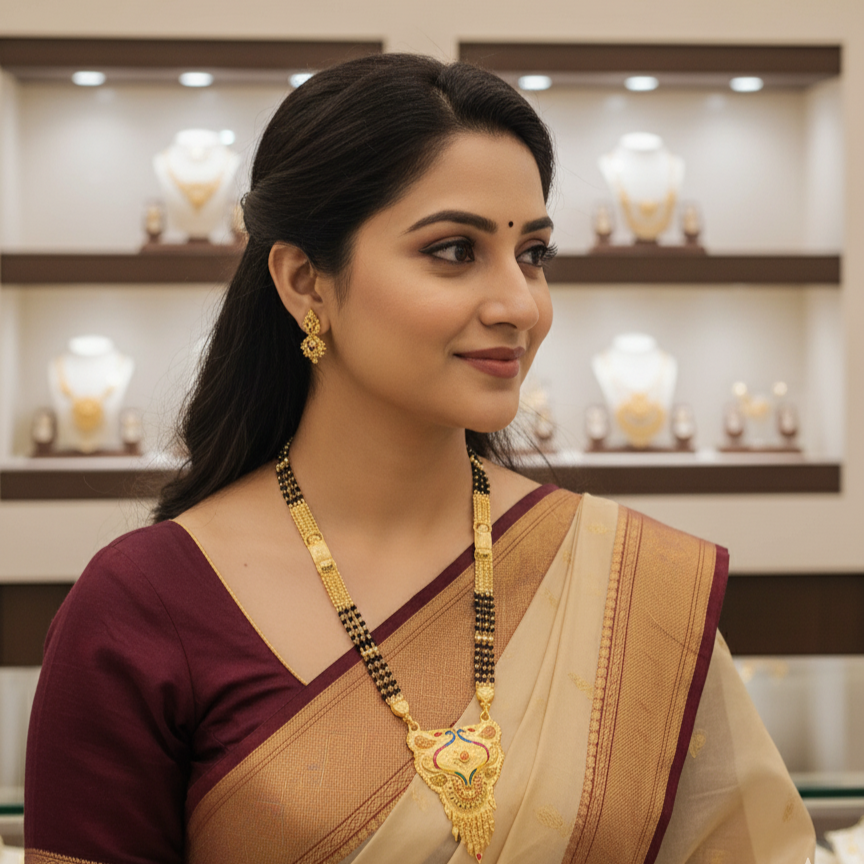 Sacred Shine Beautiful Peacock Design Mangalsutras for women's-MS-004