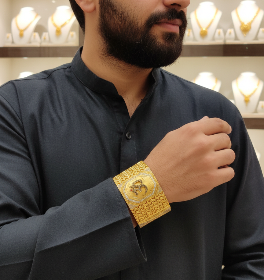 High Quality Om Design Diamond Bracelet for Men BR-055