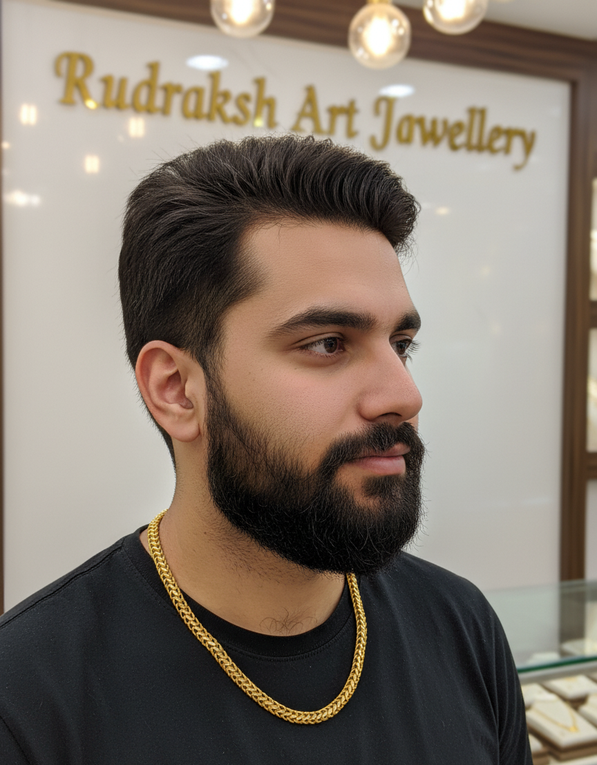 Classical Nice Work kankhajura Design Gold Pleted Micro Chain (Ch-075)