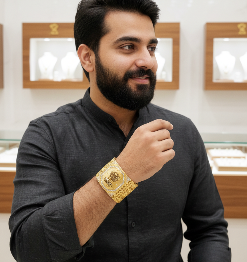 Patriotism Ashok Stambh Diamond Bracelet BR-086