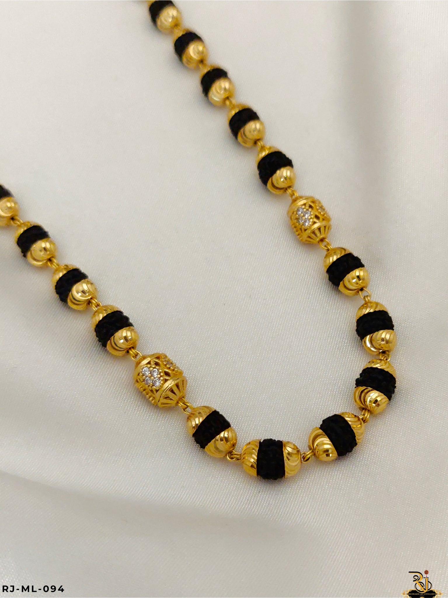 Mahadev Blessing Diamond Capsule Panchmukhi Rudraksh Mala-ML-094