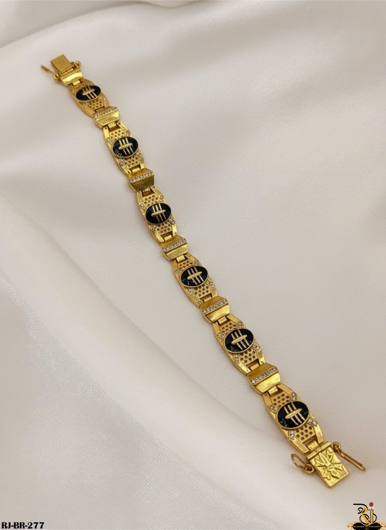 Unveil Shine and Blessing Mahadev Logo Bracelet For Men's-BR-277