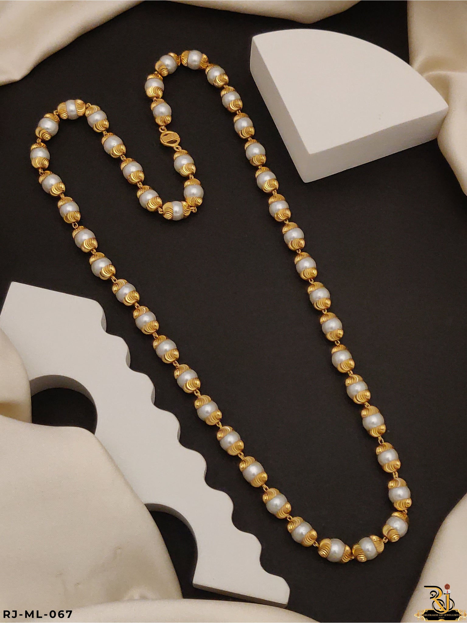 High Qulity of Pal Moti Gold Pleted Mala ML-067 – Rudraksh Art Jewellery