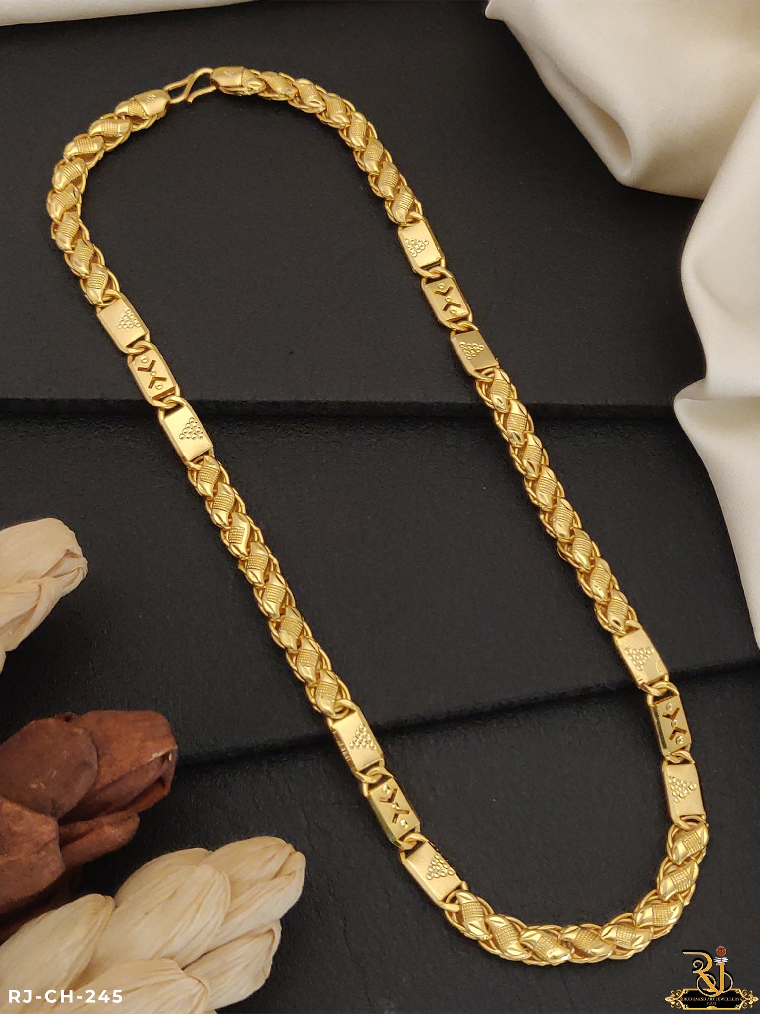 High Qulity of 1St Micron Gold Pleted Koyli With Navabi Chain CH-245