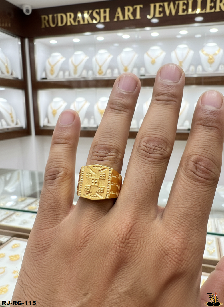 Exclusive Special Design Gold Plated Ring For Men's-RG-115