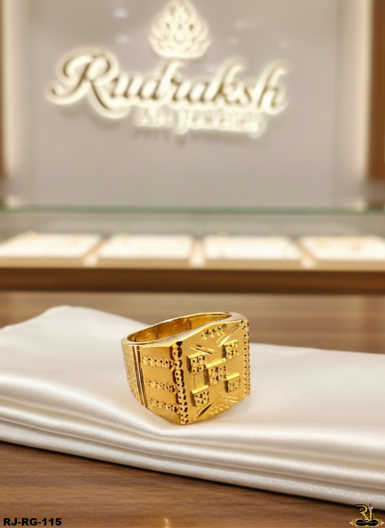 Exclusive Special Design Gold Plated Ring For Men's-RG-115
