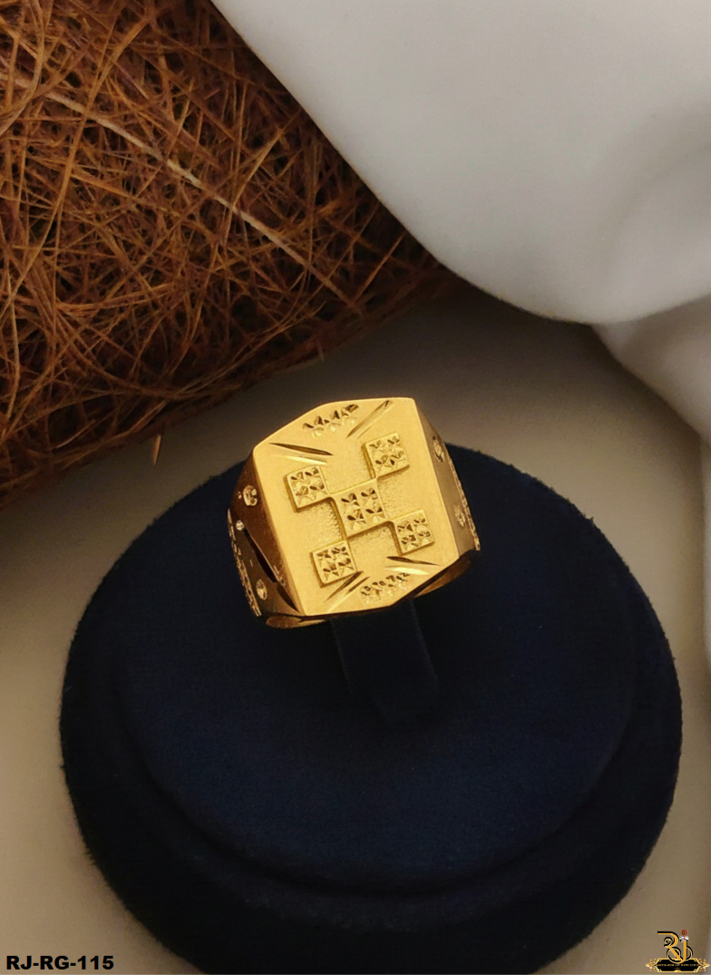 Exclusive Special Design Gold Plated Ring For Men's-RG-115