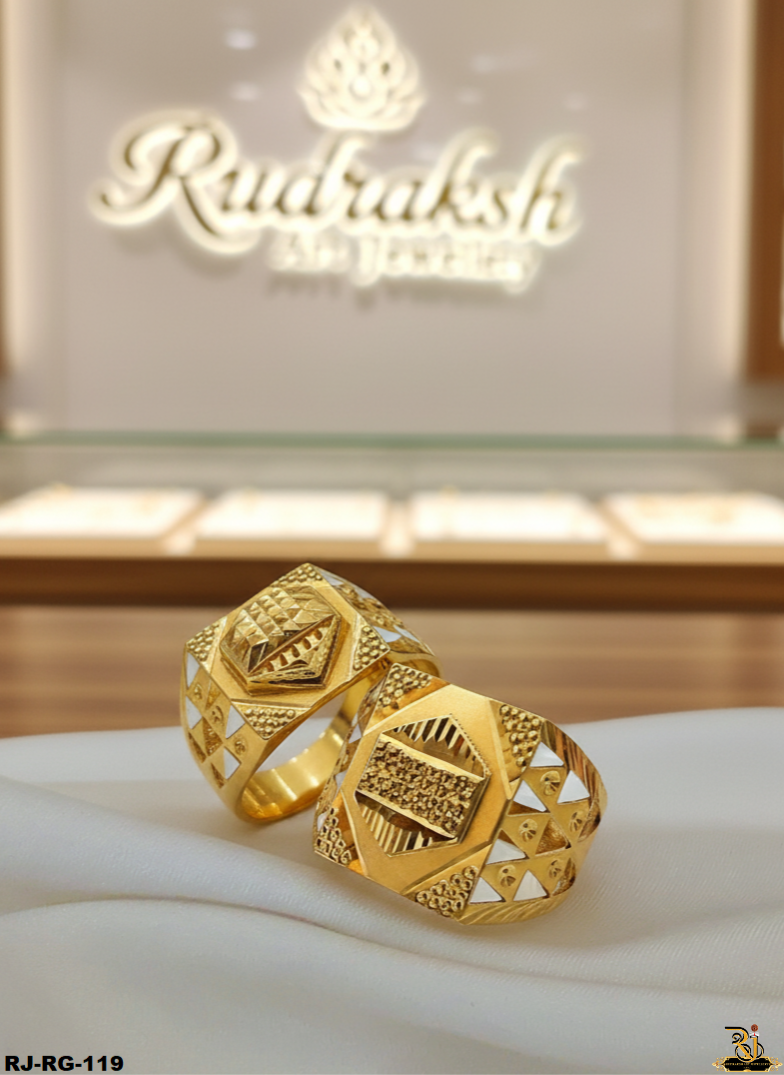 Regal Grace Rajwadi Gold Plated Ring For Men's-RG-119