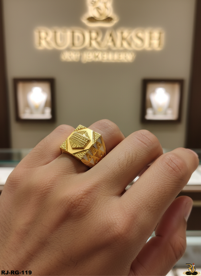 Regal Grace Rajwadi Gold Plated Ring For Men's-RG-119