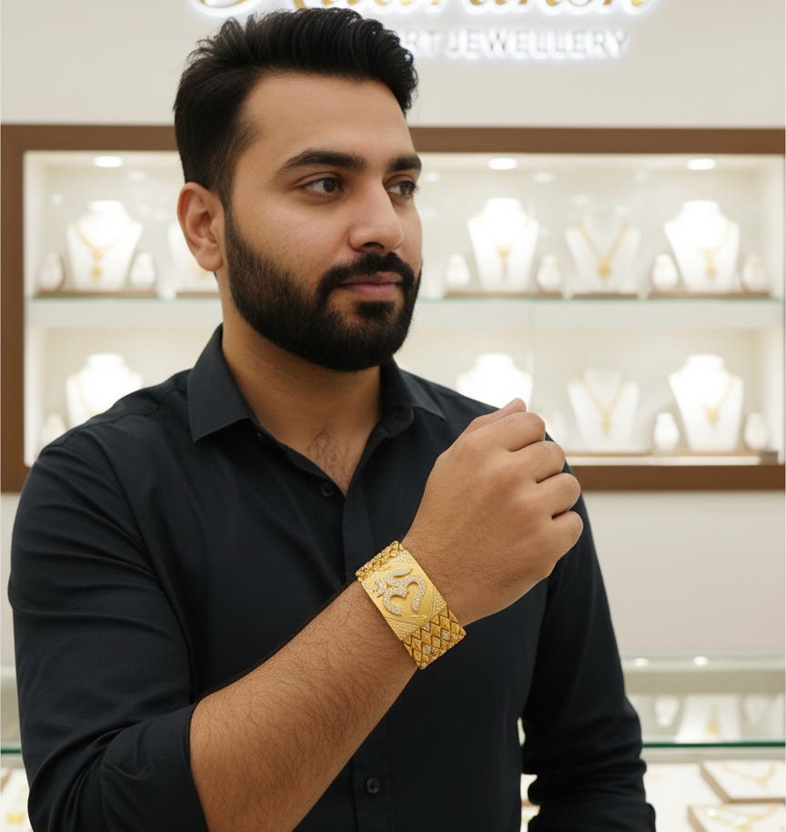 Classical Diamonds Om Logo Men’s Fashion Breslets BR-123