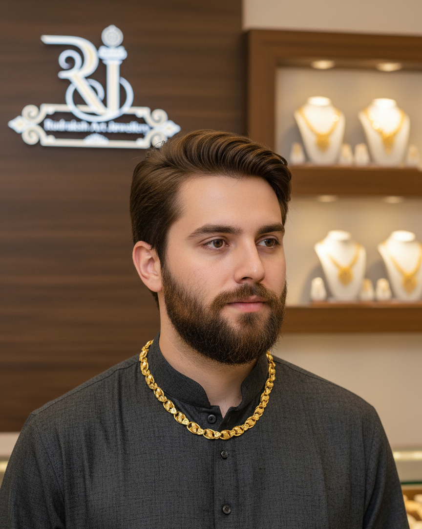 Classical Oval with Heart Design Kadi Chain For Men-5 CH-147