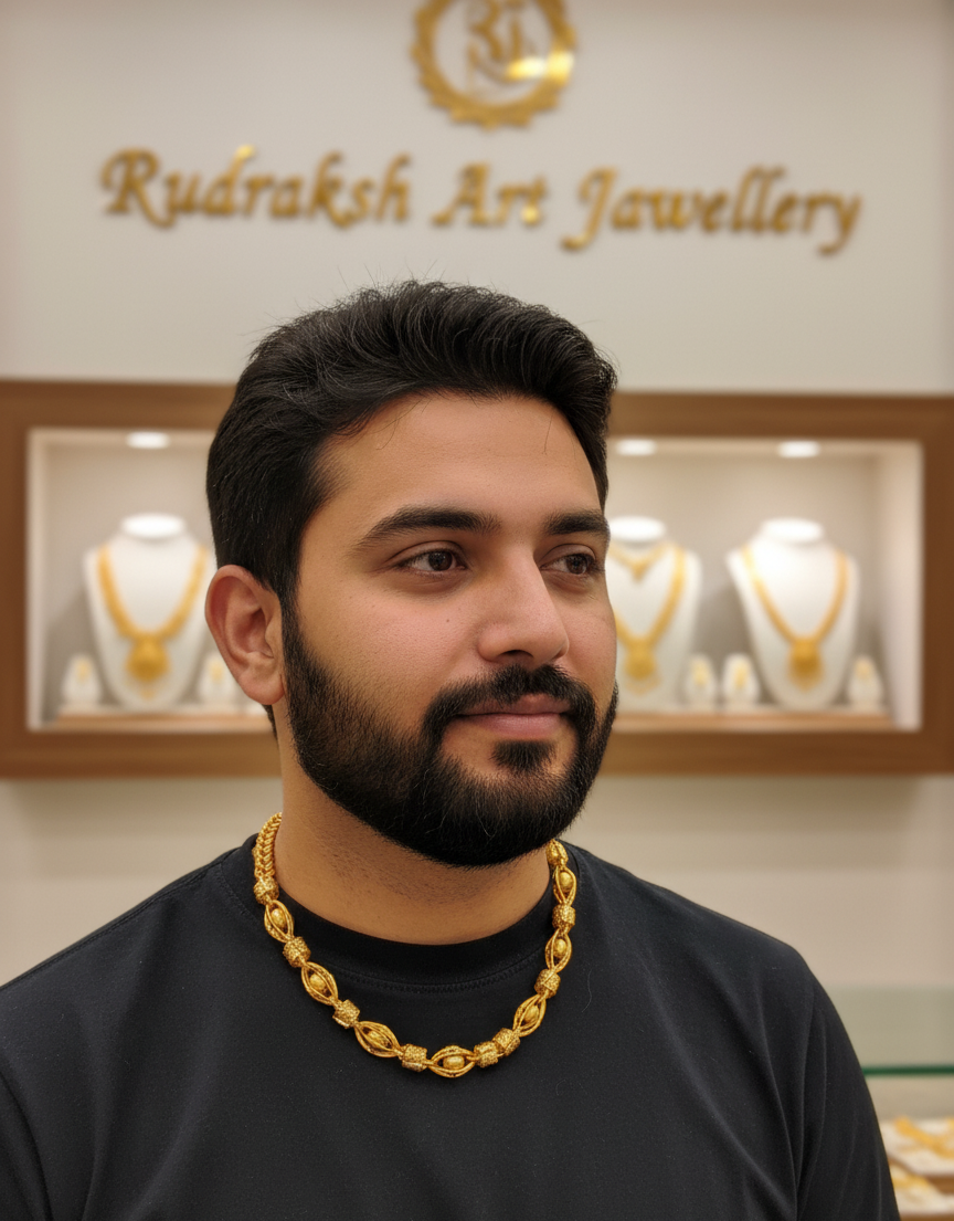 Delicate Kankhajura with Step By Step Ball Chain for Men (CH-192)