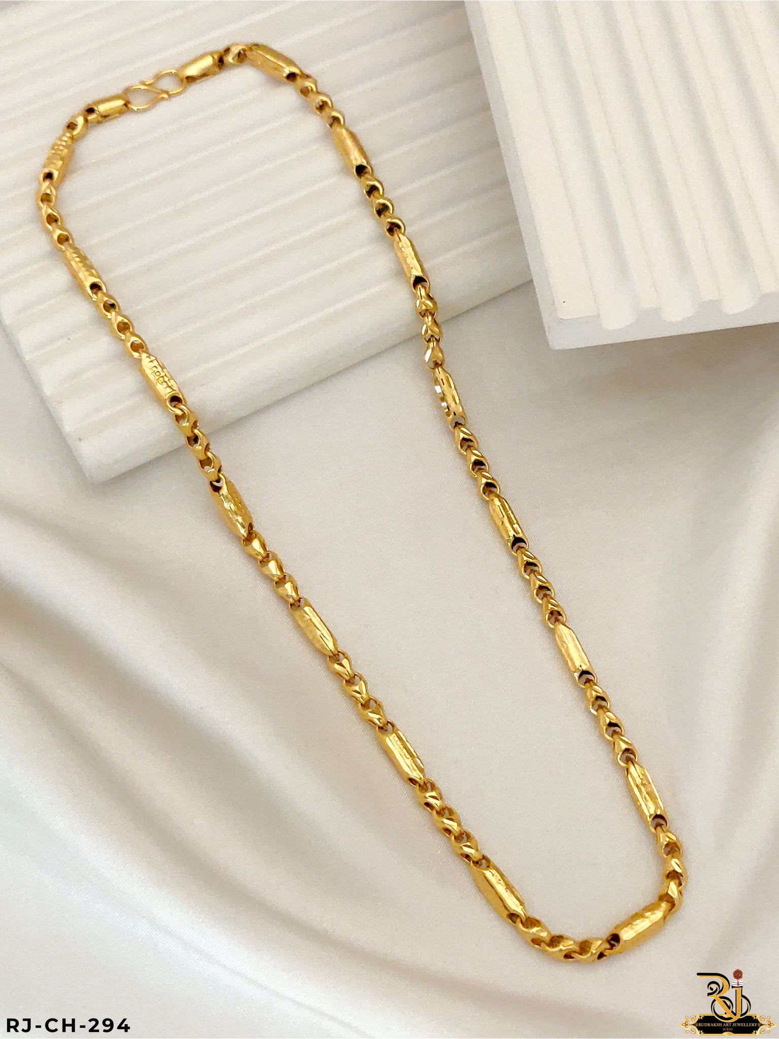 Prestige Royale Gold Plated Hollow Chain For Men's-CH-294
