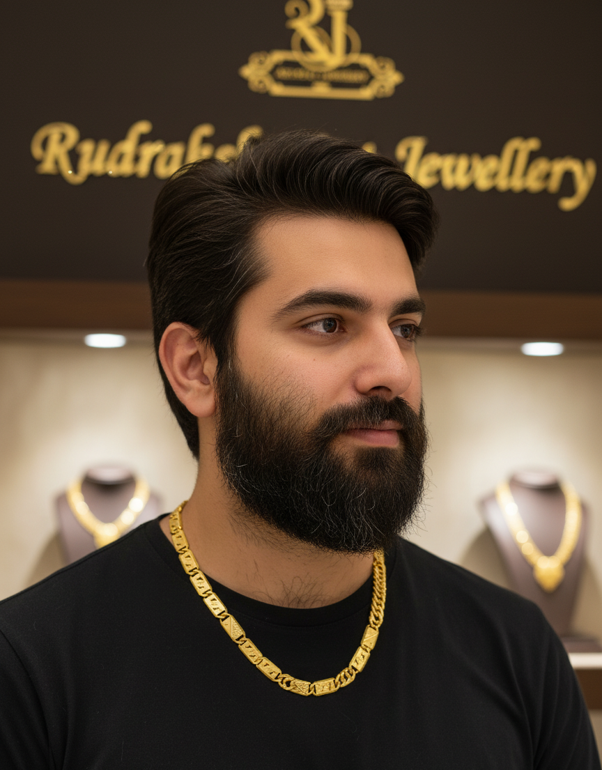 Exclusive Orignal Gold Design Dual face Men’s FashionChain CH-209