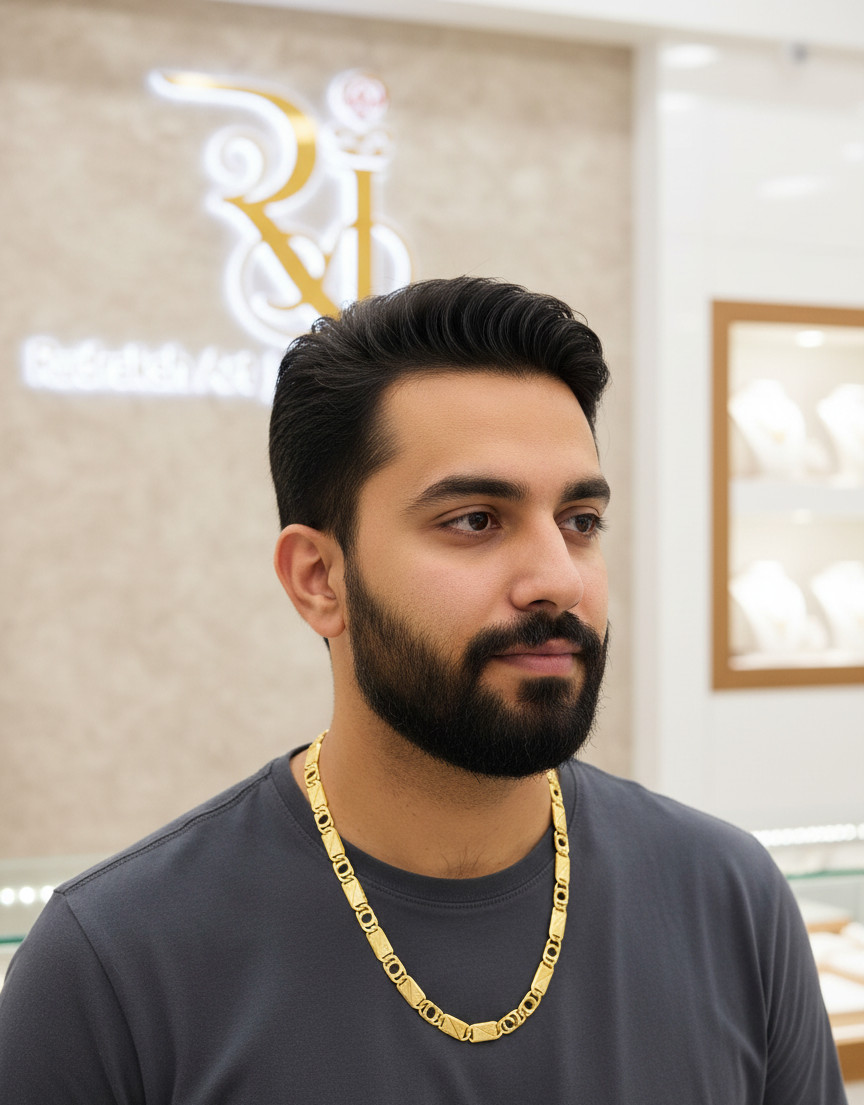 Exclusive , Gold pattern design, chain for men CH-263