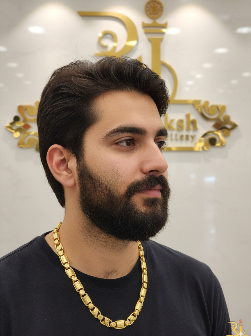 The Alpha Modern Koyli Chain with Leaf Design for Men-CH-276