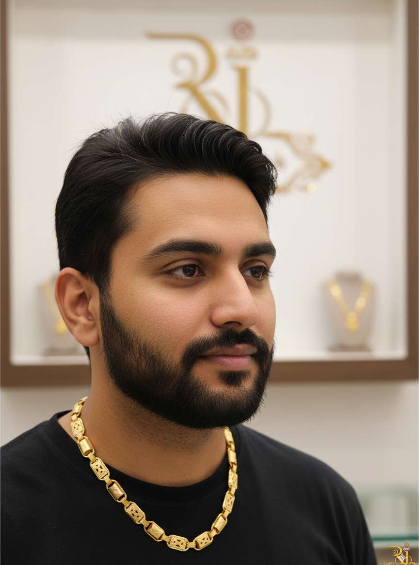 The Gentleman’s Sleek & Strong Koyli with Biscuit design Chain for Men-CH-279