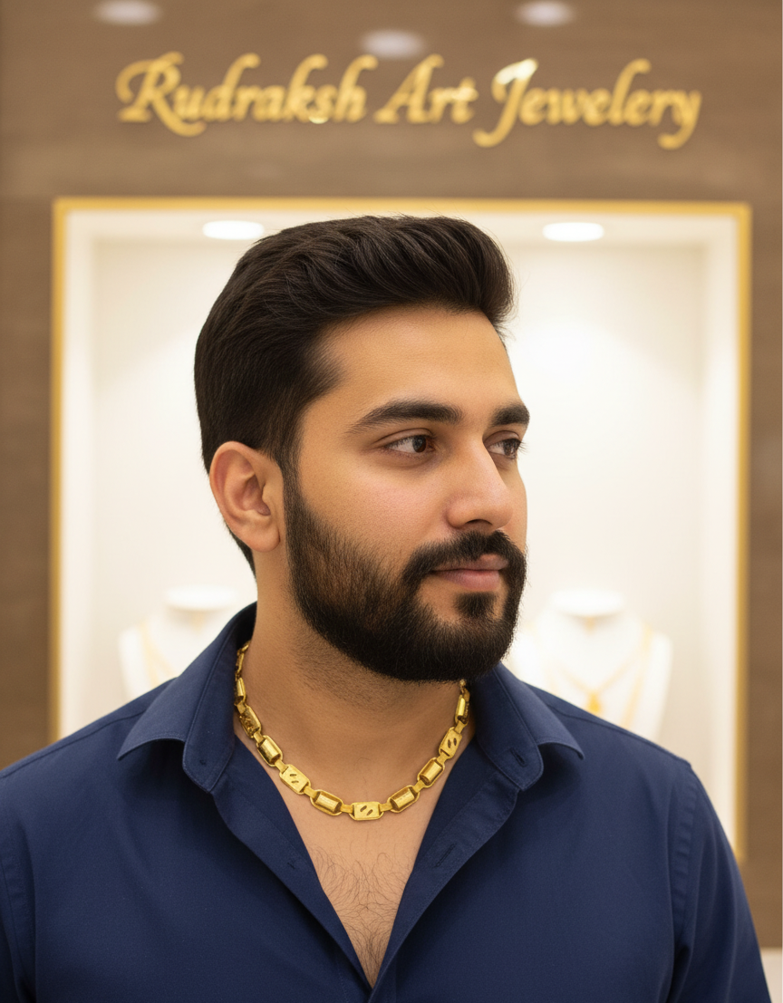 Royal Look and Attractive Designed Gold Plated Indo Chain For Mens-s-CH-285