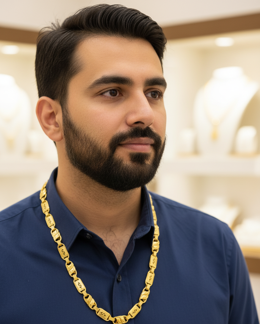 Mesmerizing Dollar Design and Dual Leaf Indo Koyli Chain For Men's-CH-291