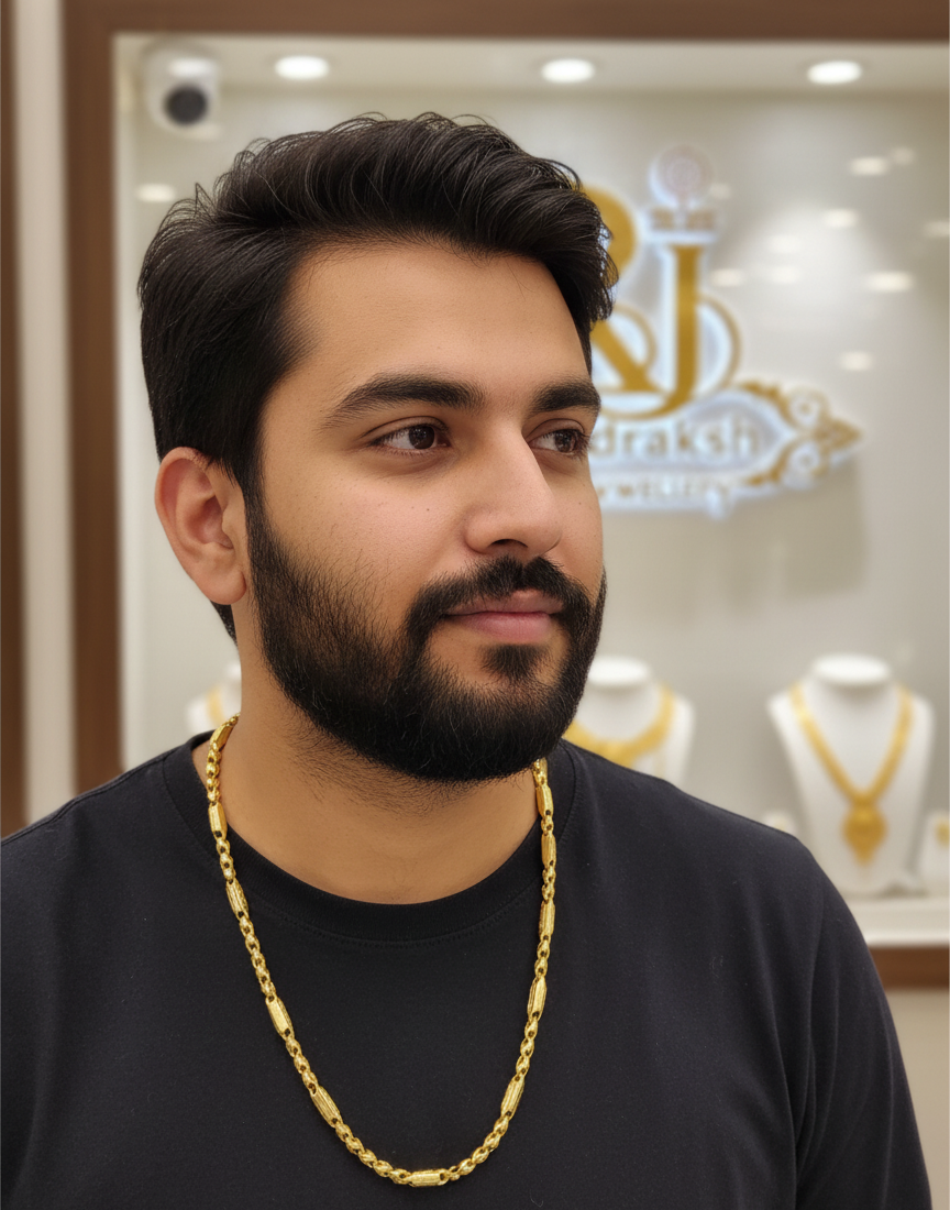 Prestige Royale Gold Plated Hollow Chain For Men's-CH-294