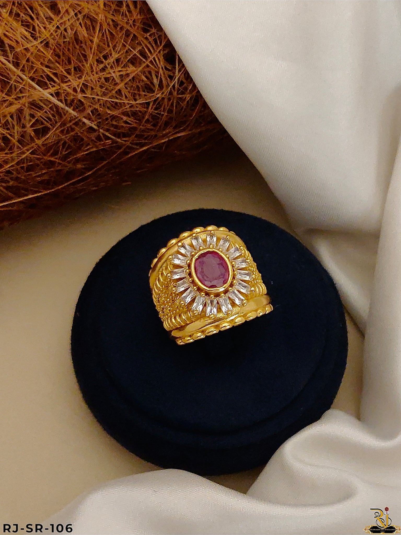 Superior Quality Red Ruby Stone Ring For men's-SR-106
