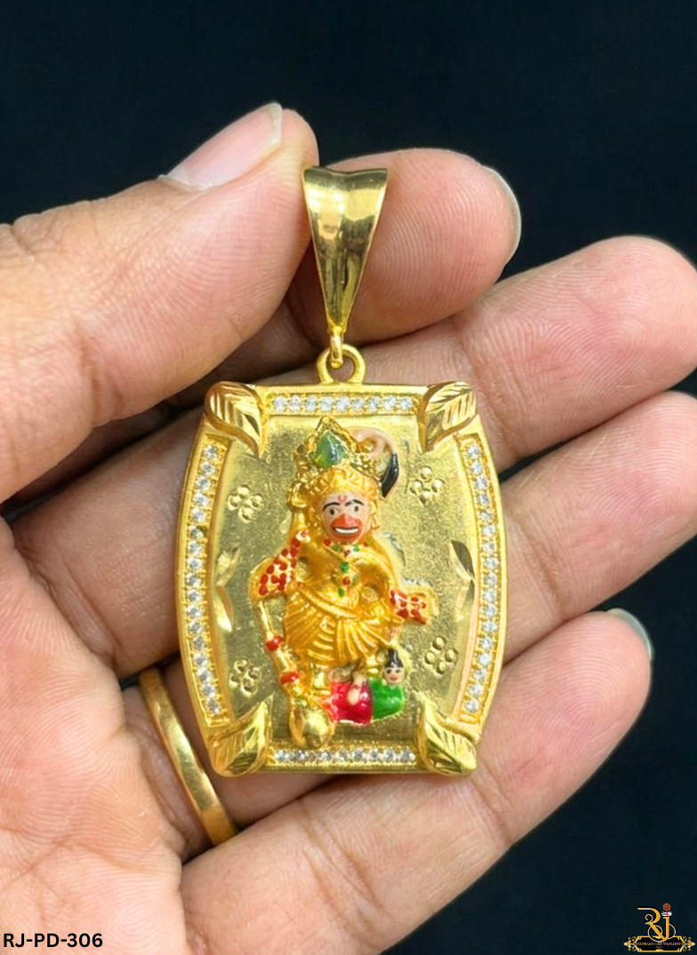 Royal Shine Kasht Bhanjan Dev Gold Plated Pendant For Men-PD-306