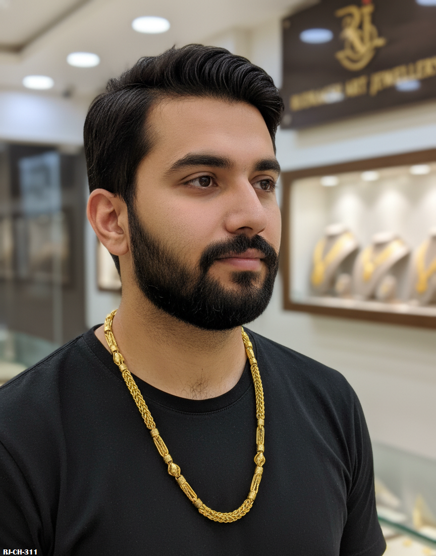 Superior and Elegant Kadi Design Gold Plated Chain For Men's-CH-311