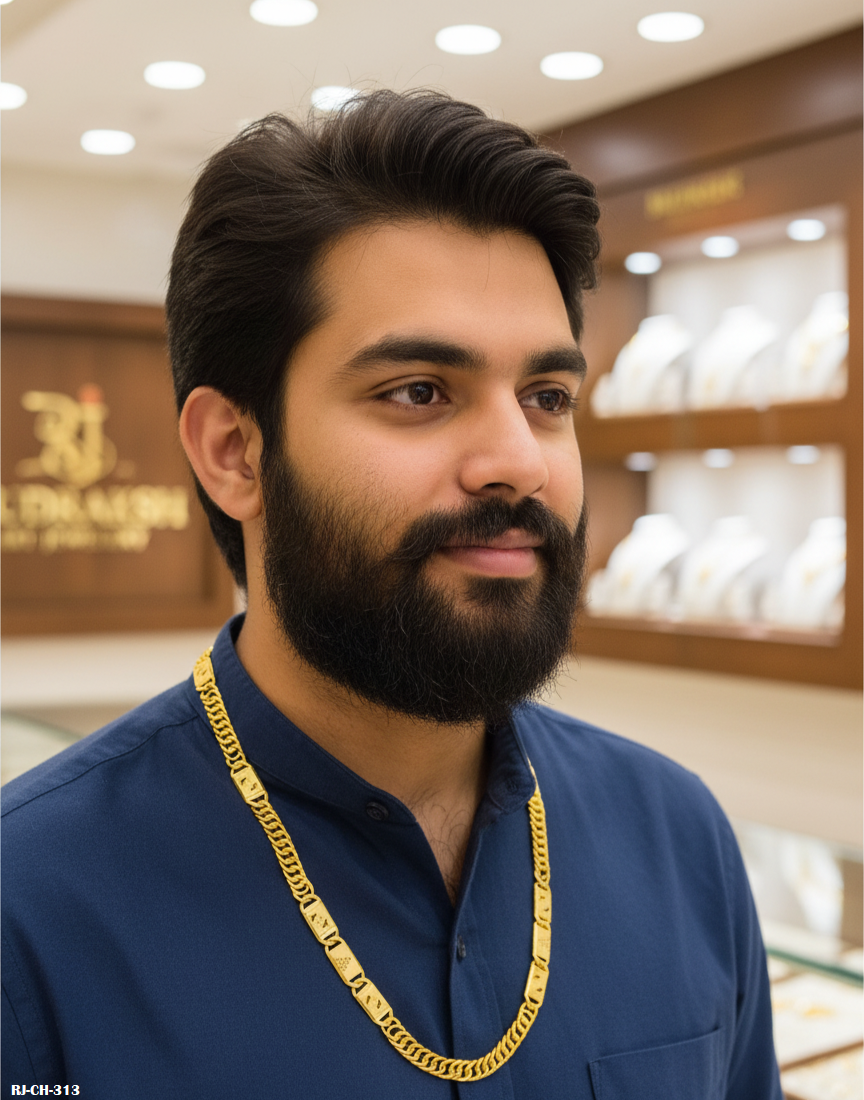 Gentleman’s Armour Kadi Gold Plated Chain For Men's-CH-313