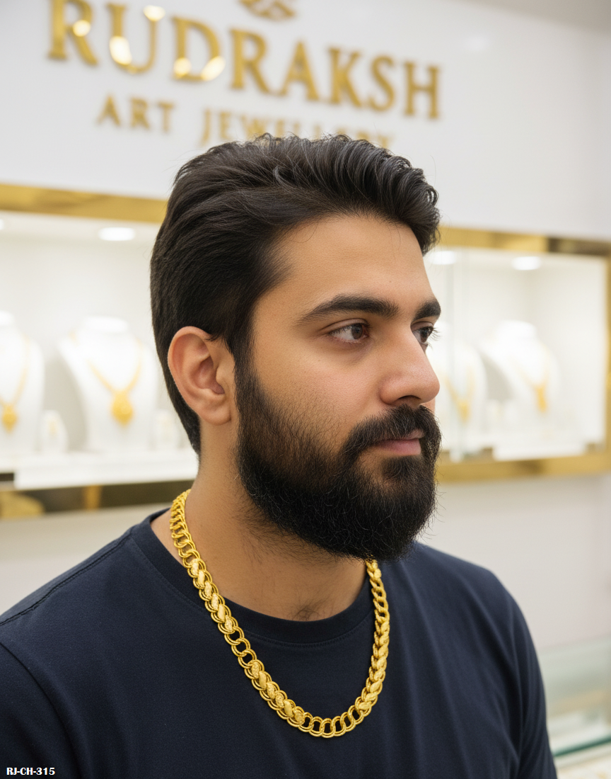 Mystic Shine Koyli Leaf with Kadi Design Chain For Men's-CH-315