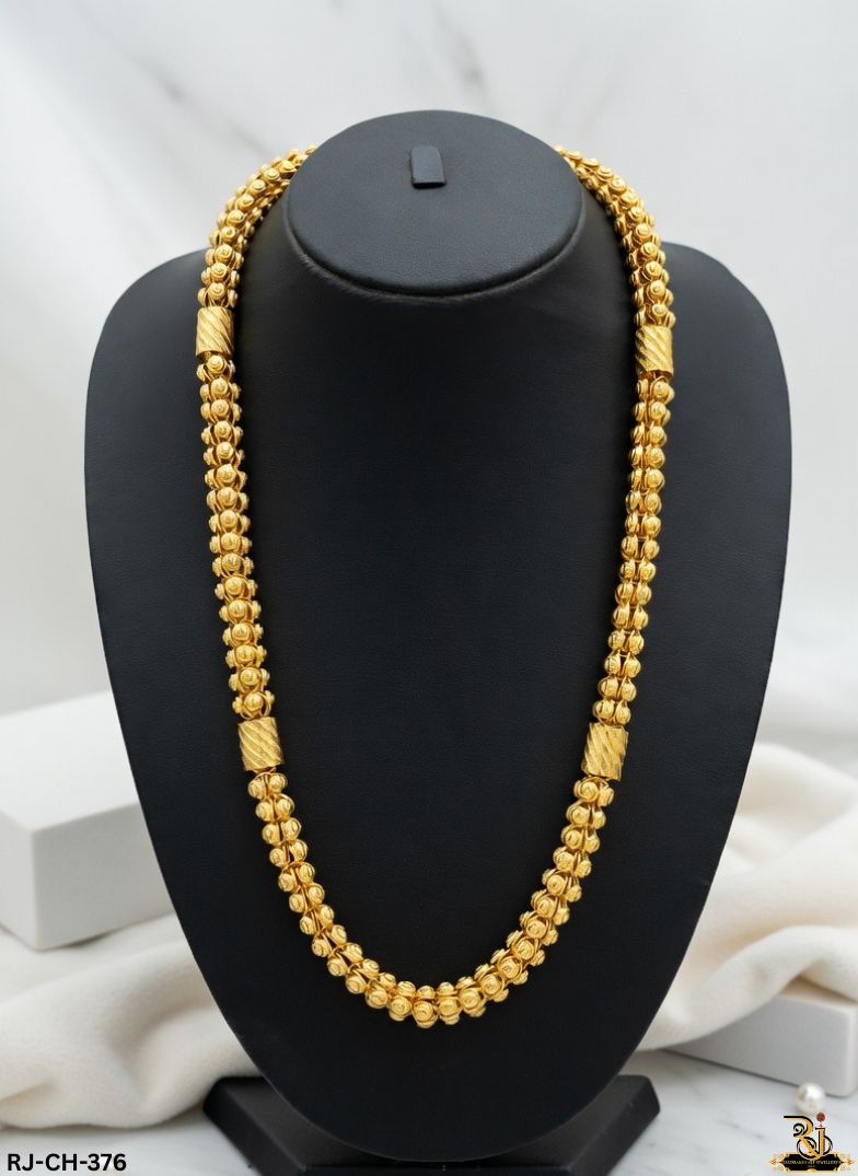 Elite Shine Round Design Pipe Pattern Gold Plated Chain for Men-CH-376 ...