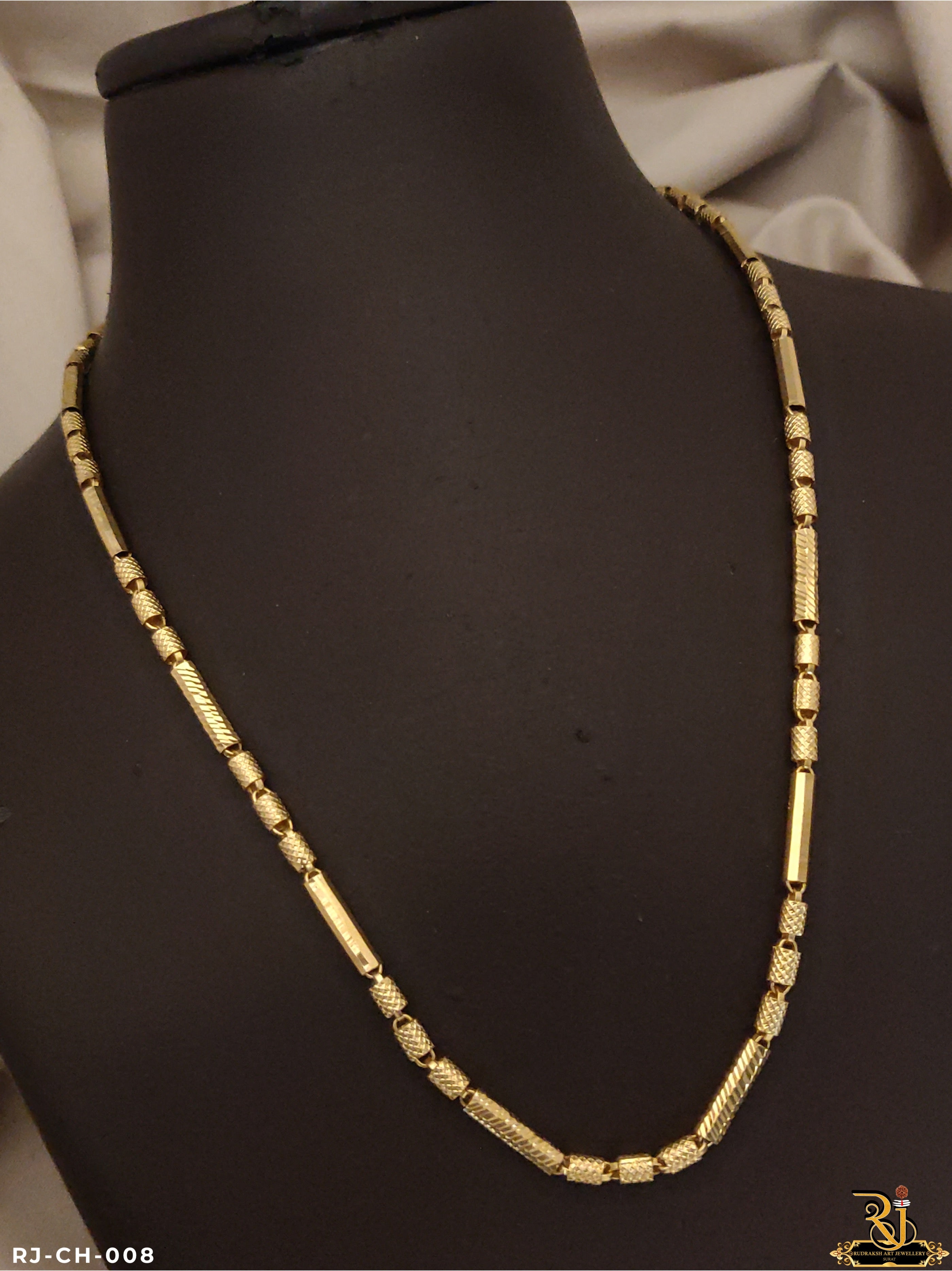 Exclusive Gold Pipe Chain for Men CH-008 – Rudraksh Art Jewellery