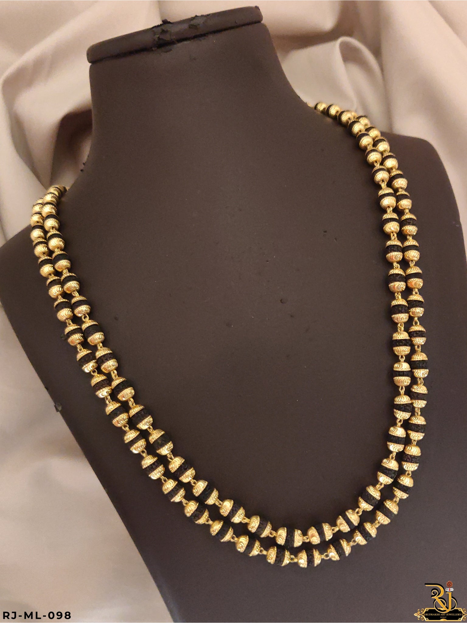 Dual Line 1gm Gold Plated PanchMukhi  Mala for Men's-ML-098