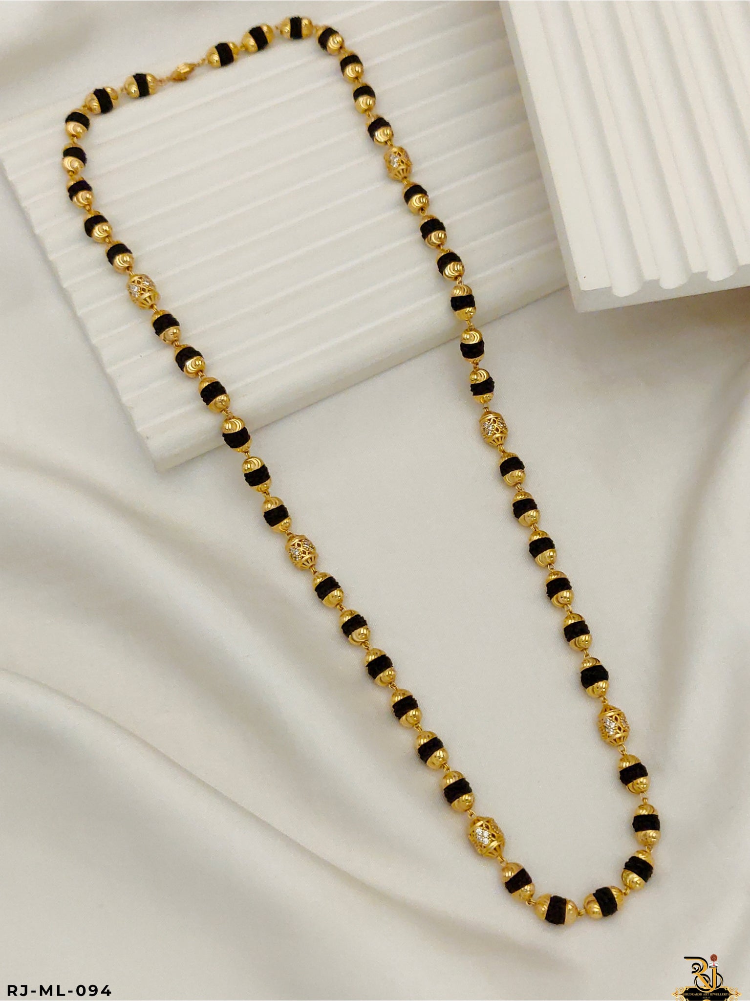 Mahadev Blessing Diamond Capsule Panchmukhi Rudraksh Mala-ML-094