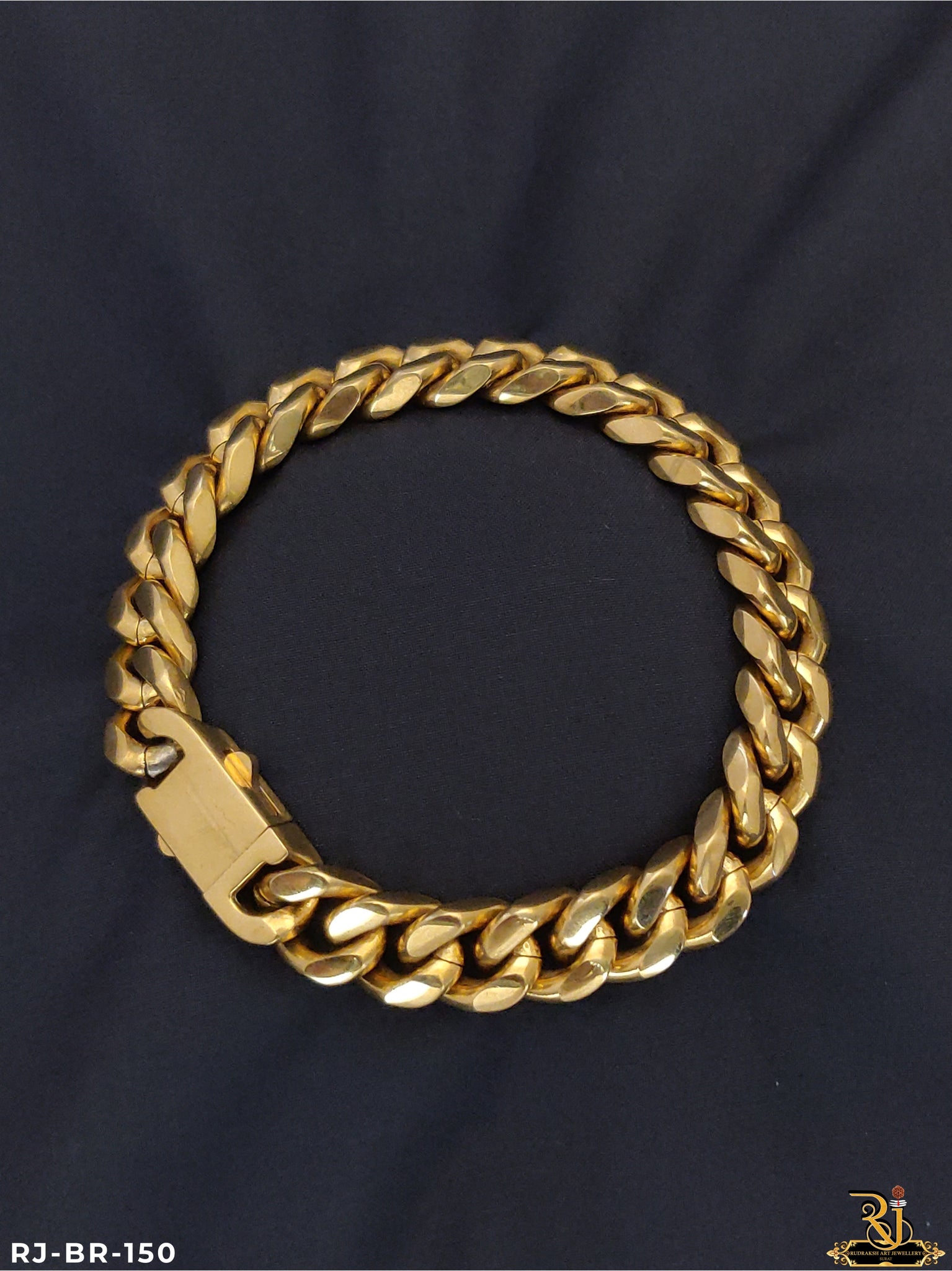 Exclusive Design Impoted Mens Cuban Design Golden Havy Looking Bracelet BR-150