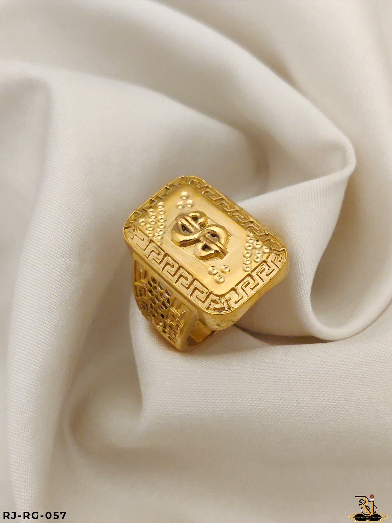 High Gold Finish Gold Pleted Square Design Dollar Ring ( Daily USE) RG-057