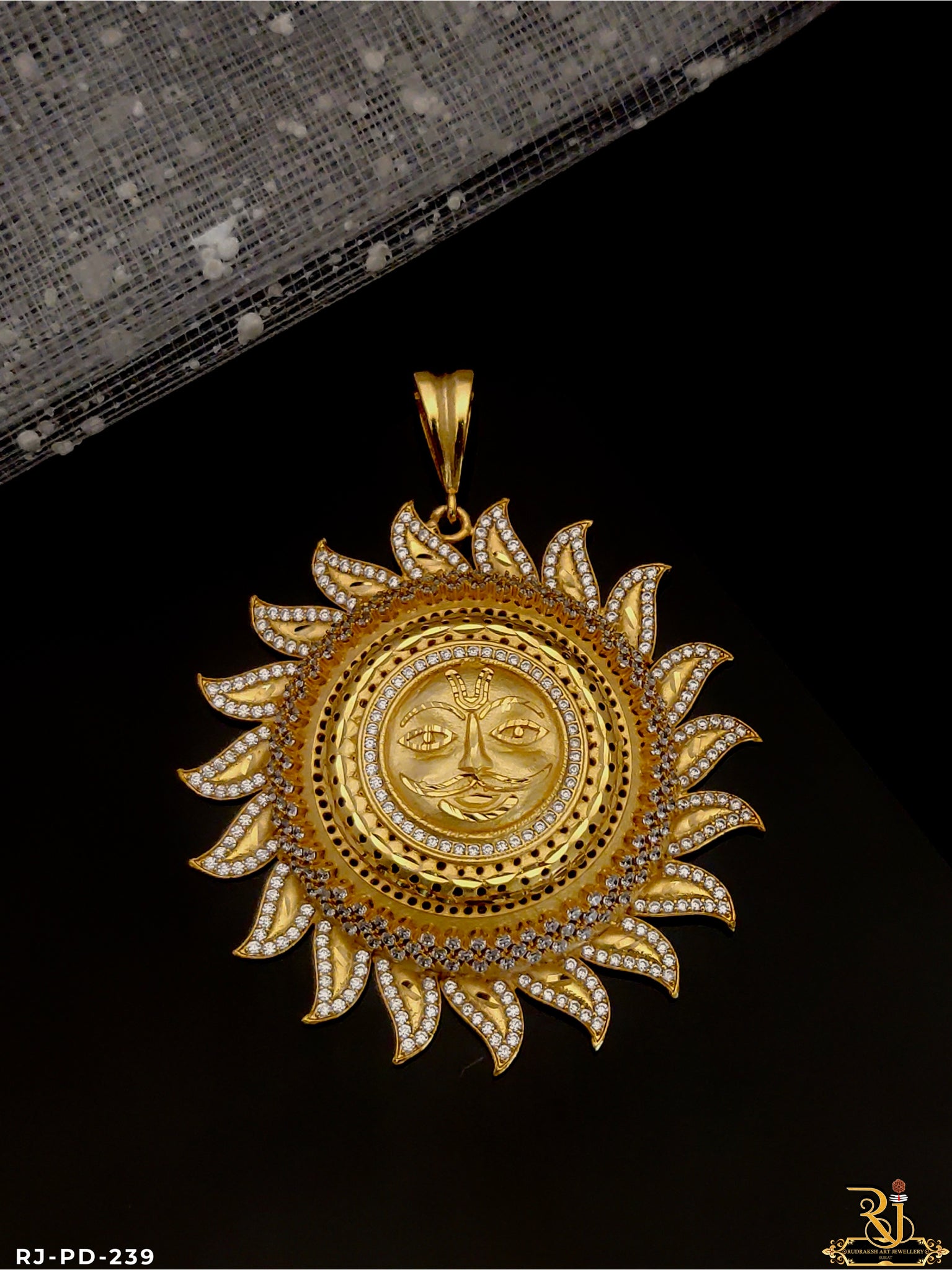 Locket Gold Gale Ki Design Big Design Gold Pleted Sun Face Full