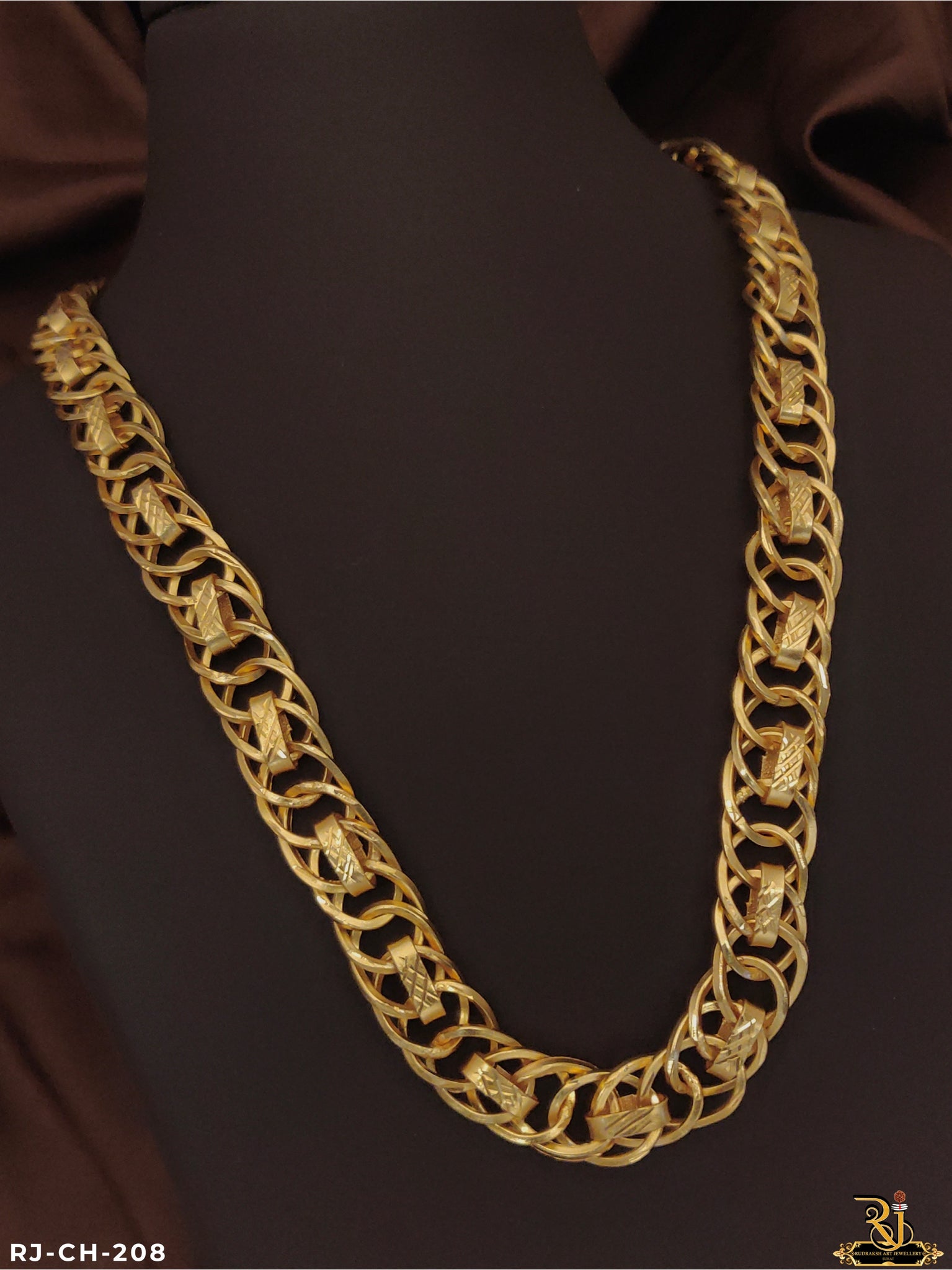 Glorious Looking Men’s Fashion Gold Pleted Design Chain CH-208