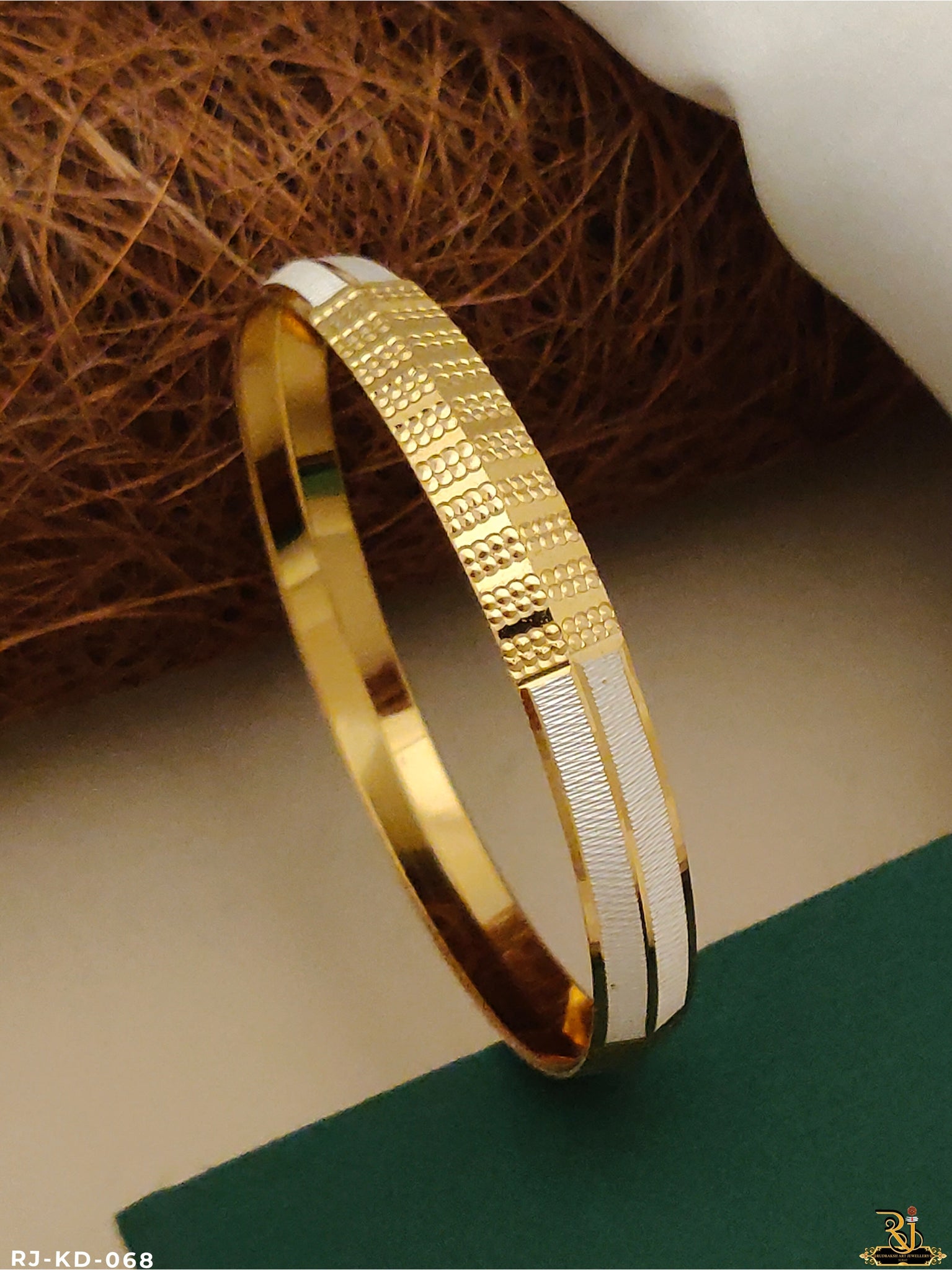 Vintage Looking Dual Tone CNC Kada For Men's-KD-068