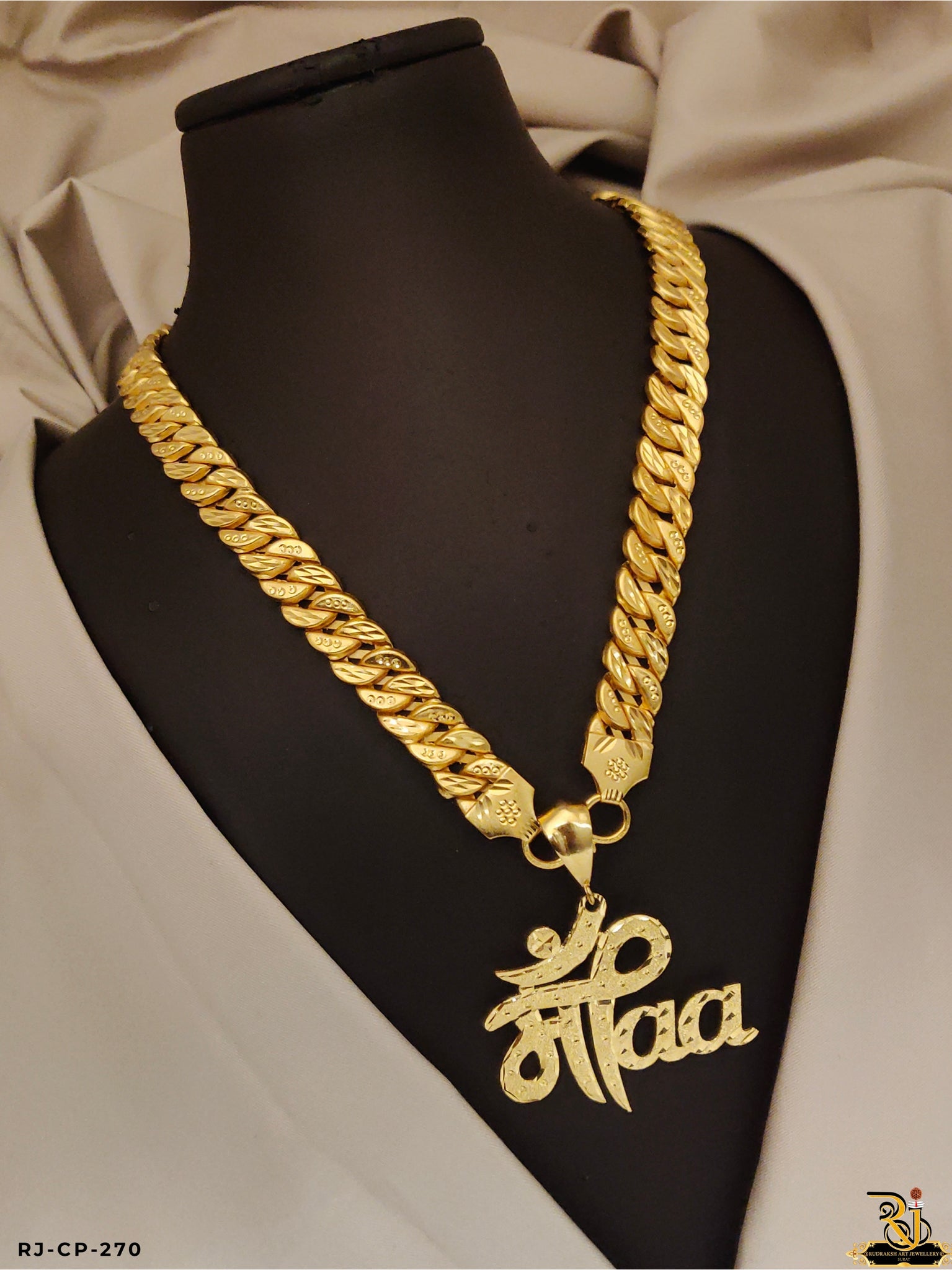 Attractive Micro Gold Maa Pendant With Pokal Chain for men's-CP-270